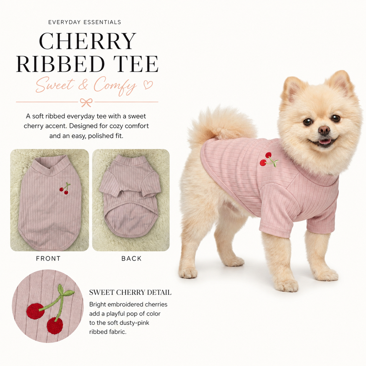 Cherry Ribbed Tee Sweet And Comfy
