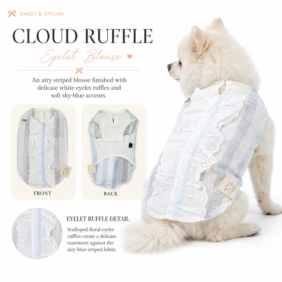Cloud Ruffle Eyelet Blouse