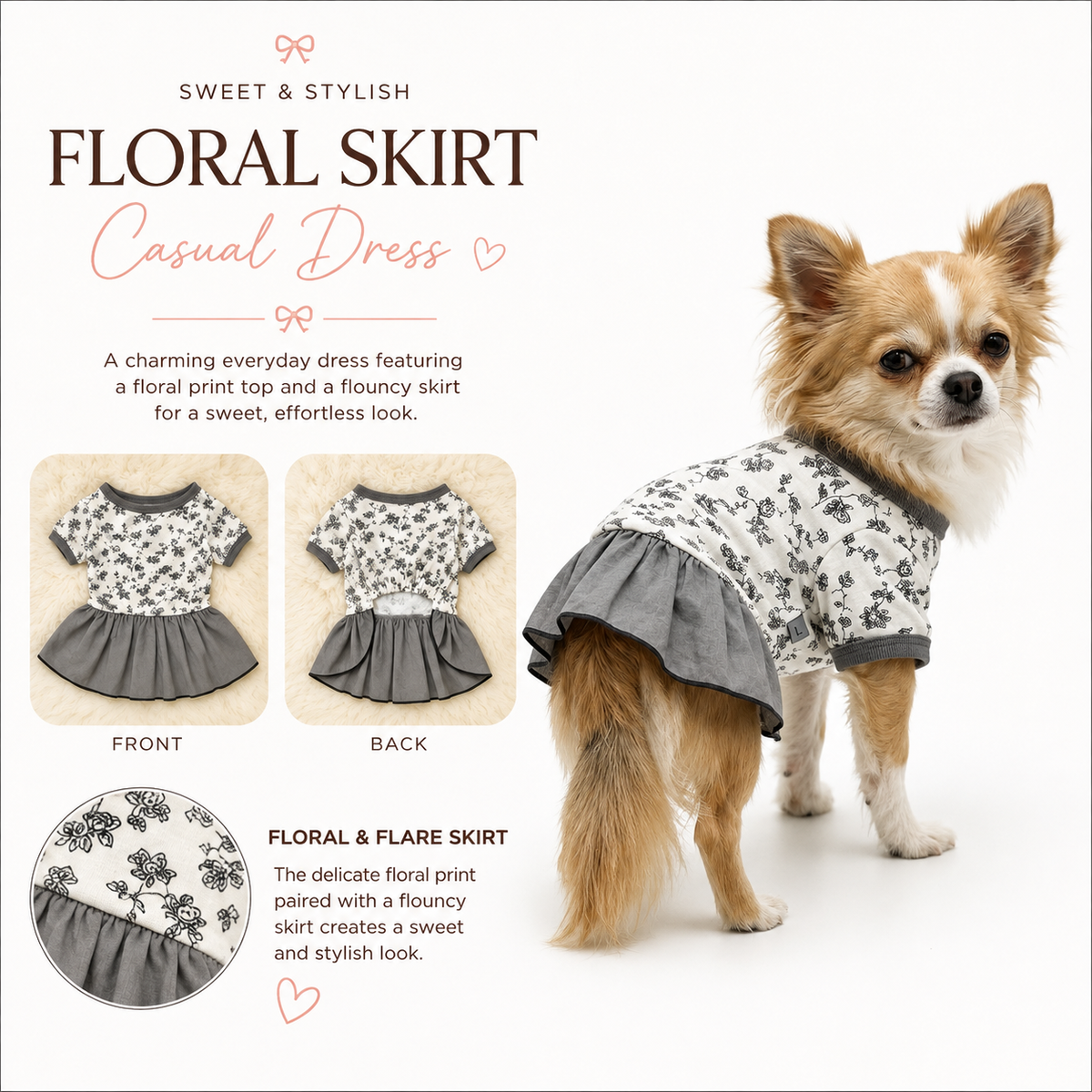 Floral Skirt Casual Dress
