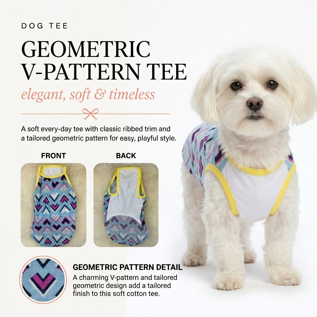 Geometric V-Pattern Tee Elegant Soft And Timeless