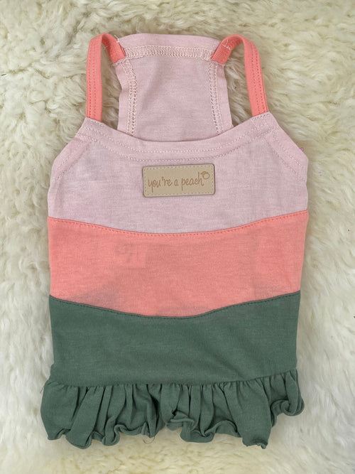 Peachy Ruffle Strappy Dress