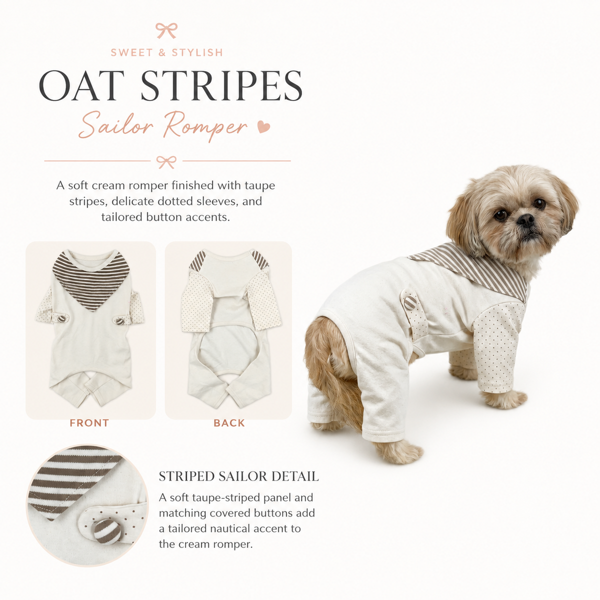 Oat Stripes Sailor Romper