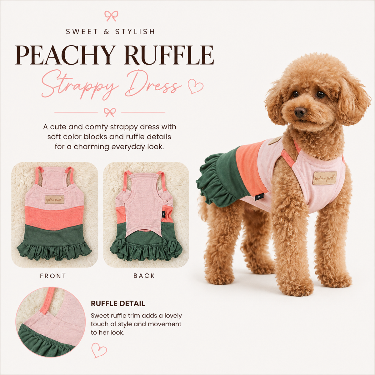 PEACHY RUFFLE STRAPPY DRESS