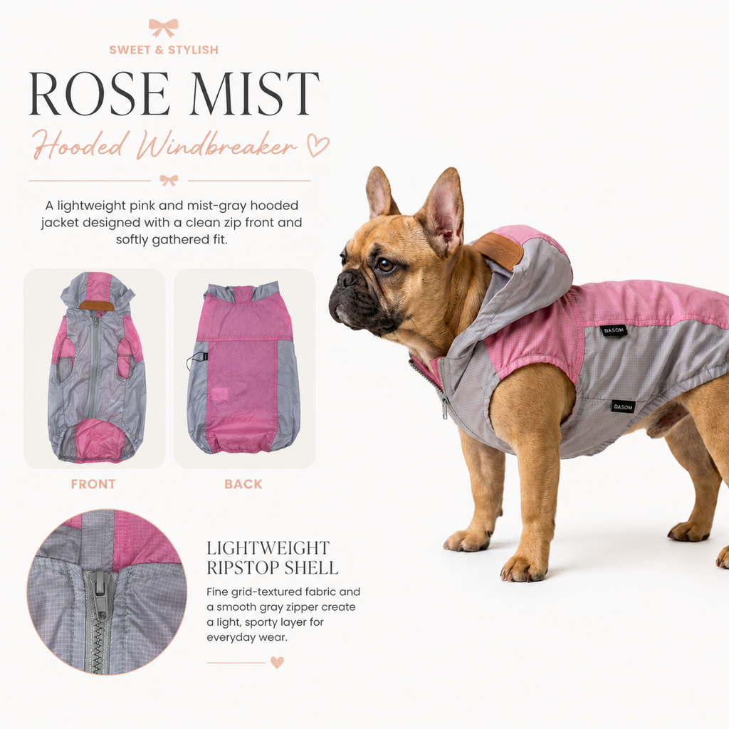Rose Mist Hounded Windbreaker